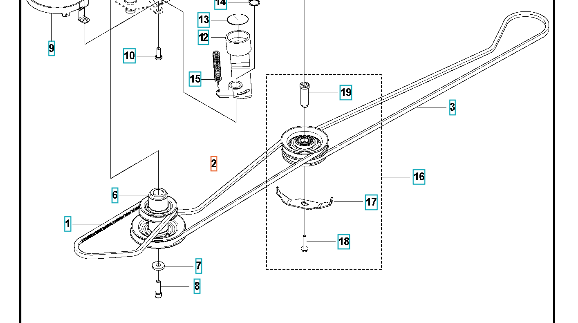Courroie Moteur-intermédiaire Adapté Pour Husqvarna R214 TC